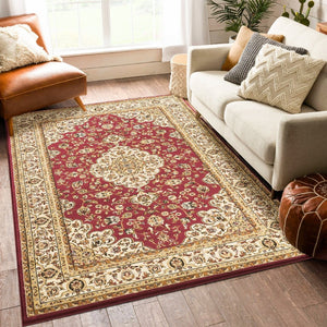 English Elm Classic Medallion Traditional Area Rug Low Pile Living Room Dining Space Accent B186P452235