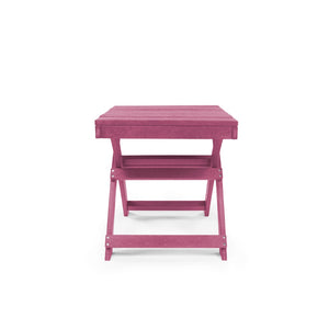English Elm Seaview Recycled Hdpe Outdoor Folding Side Table Uv Resistant Patio Deck Use Burgundy B2745P409724
