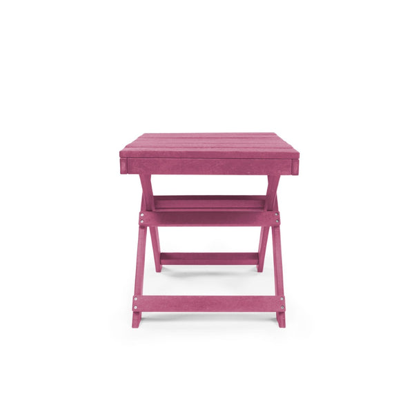 English Elm Seaview Recycled Hdpe Outdoor Folding Side Table Uv Resistant Patio Deck Use Burgundy B2745P409724