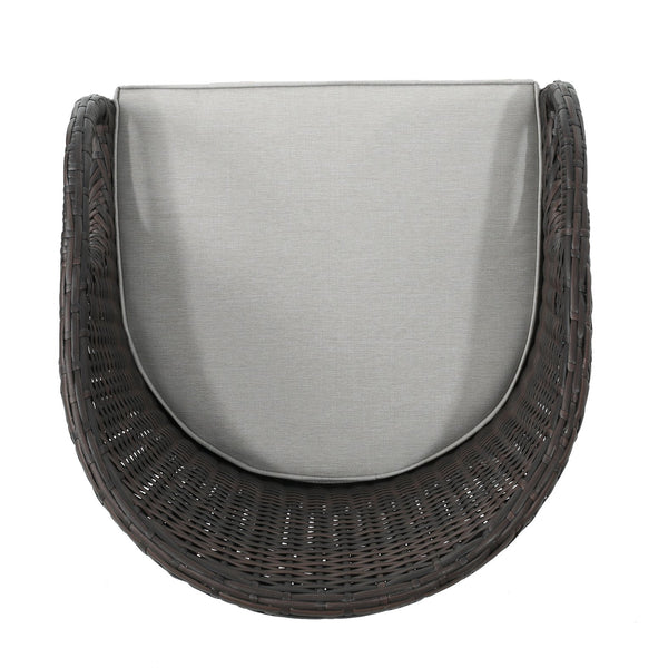 English Elm Christopher Knight Home® - Outdoor 31" PE Rattan Barstools Set of 2 - Waterproof Cushions, Ergonomic Back & Iron Base, Brown Multi 61558.00MBRN