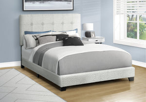 English Elm Bed, Full Size Upholstered Frame In Light Grey Boucle – Stylish, Comfortable, Easy To Assemble! B2710P287048