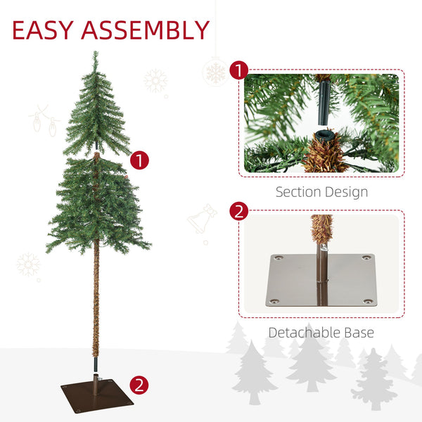 English Elm Homcom 6Ft Tall Prelit Pencil Christmas Tree With 175 Led Lights, Realistic Branches & Easy Setup W2225P249673