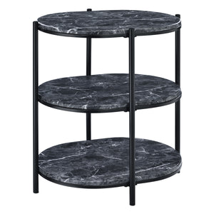 OSP Home Furnishings Renton 3-Tier Oval Table Black/Black