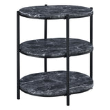 OSP Home Furnishings Renton 3-Tier Oval Table Black/Black