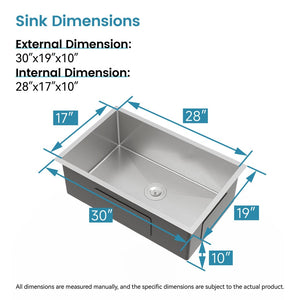 English Elm Stainless Steel Undermount Kitchen Sink Handmade Single Bowl Nano Brushed Finish T3177P286042