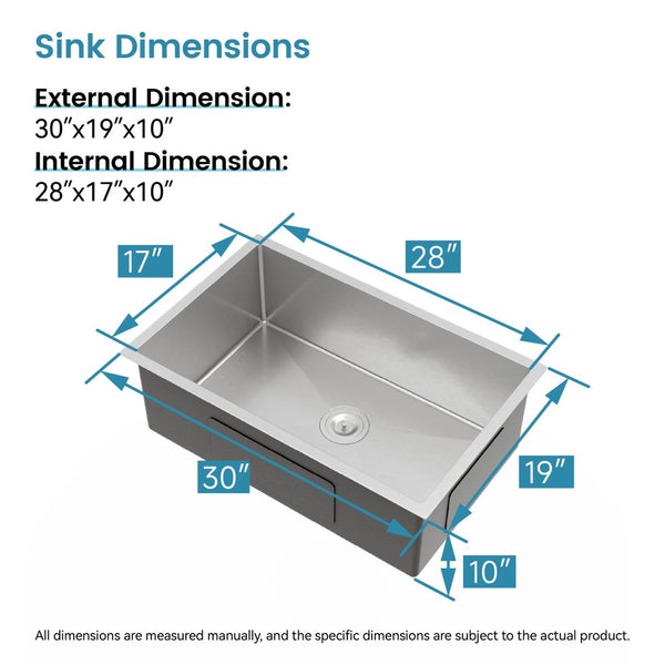 English Elm Stainless Steel Undermount Kitchen Sink Handmade Single Bowl Nano Brushed Finish T3177P286042