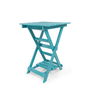English Elm Summit Ridge Recycled Hdpe Outdoor Folding Bar Table Weather Resistant Eco Patio Teal B2745P409716