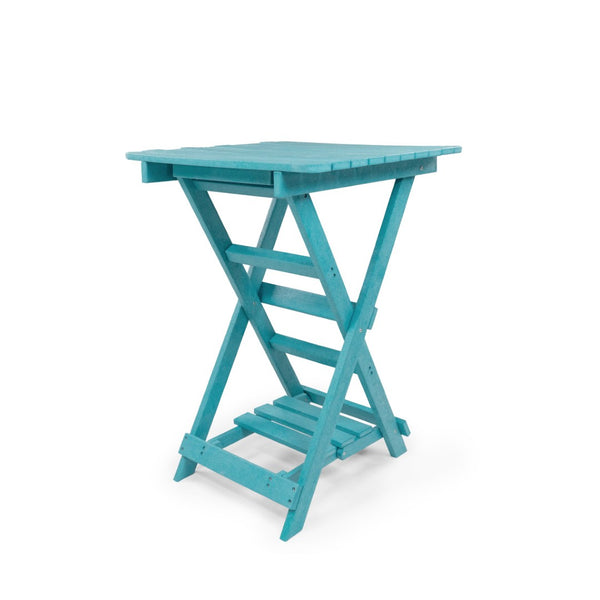 English Elm Summit Ridge Recycled Hdpe Outdoor Folding Bar Table Weather Resistant Eco Patio Teal B2745P409716