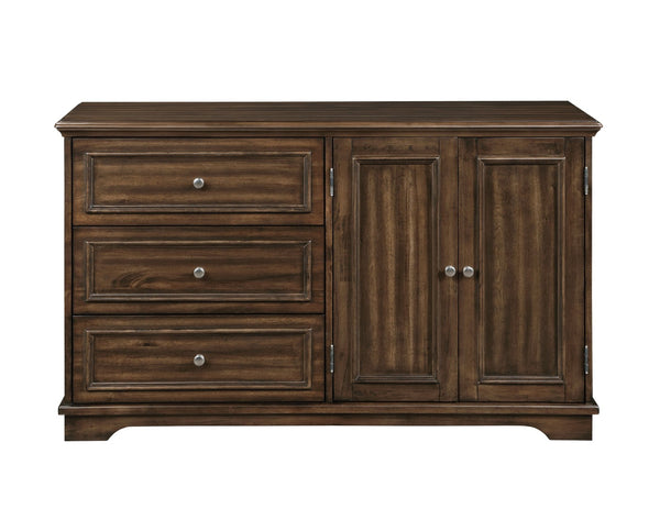 English Elm Franklin Walnut Four Piece Full Bedroom Suite with Headboard Dresser and Nightstand B2726P457620