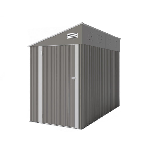 English Elm Campcraft Metal Storage Shed with Sloped Roof Ventilation and Weather Resistant Steel Panels Dark Gray W1598P283837