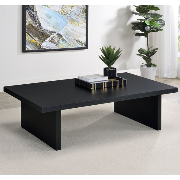 English Elm Caroline Modern Black Rectangular Coffee Table with Scratch-Resistant Laminate Top, 54" Wide B062P378337