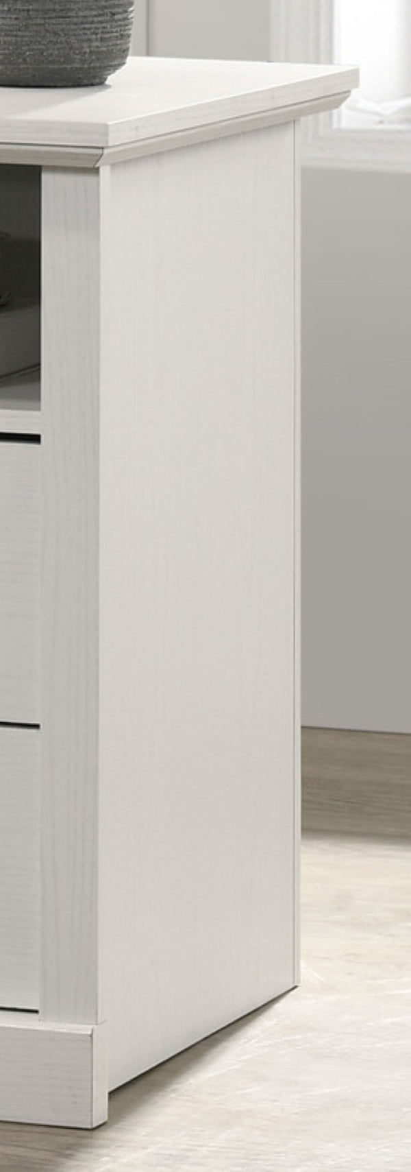 English Elm Elettra Two Drawer Nightstand with Usb Charging Oak Finish Sleek Bedroom Storage White B2749P413339