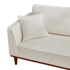 English Elm Indoor Boucle Chaise Lounge with Detachable Ottoman Convertible Daybed Bedroom Reading Nook White W5515P438681