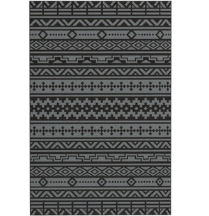 English Elm Geometric Reversible Outdoor Rug Uv Resistant Polypropylene Flatweave with Carry Bag T3971P421262