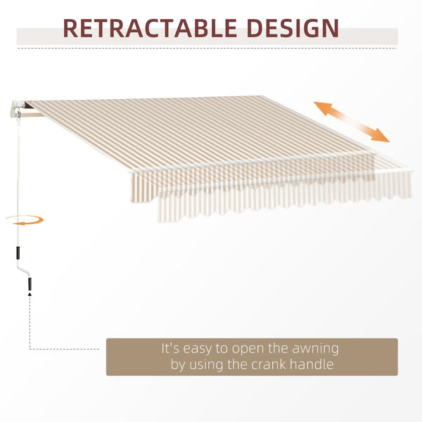 English Elm Outsunny 13' X 8' Retractable Awning - Uv & Water-Resistant Shade For Patios, Decks, & Balconies! W2225P174188-GIGA