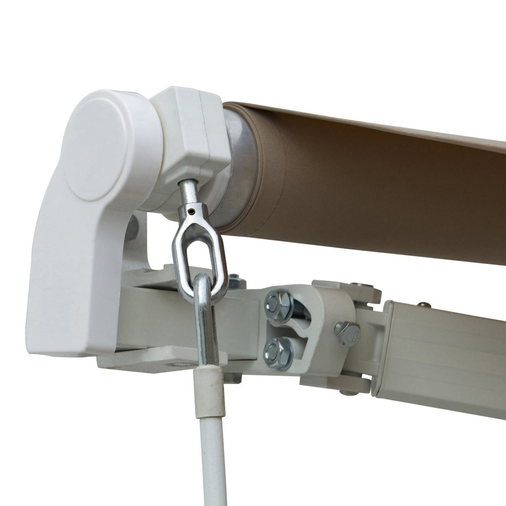 English Elm Outsunny 8' X 7' Manual Retractable Awning - Durable Outdoor Sun Shade For Patios & Windows, Brown W2225P174155-GIGA