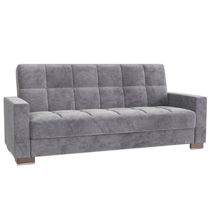 English Elm PrimeNest NimbusFlow Convertible Sofabed with Storage, Grey Microfiber, Click-Click Sleeper, 74"x47" B030P286513