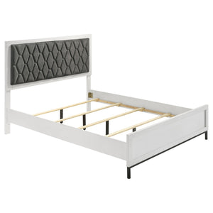 English Elm Taraval Queen Bedroom Set with Diamond Tufted Headboard and Six Drawer Dresser B062S01672