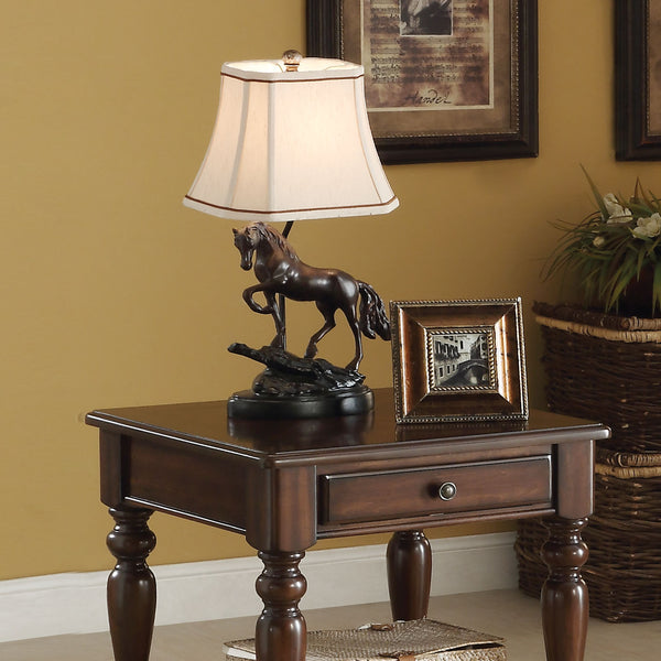 English Elm Walnut Parquet Top End Table with Turned Legs, Single Drawer & Lower Shelf for Classic Charm (98) B062P209076