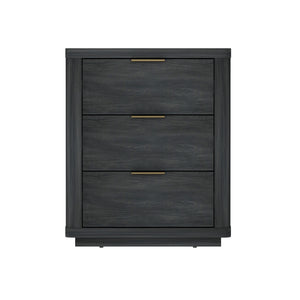 English Elm Evelyn 20" Nightstand In Charcoal Gray - Modern 3-Drawer Design For Stylish Bedroom Storage & Decor B365P398525