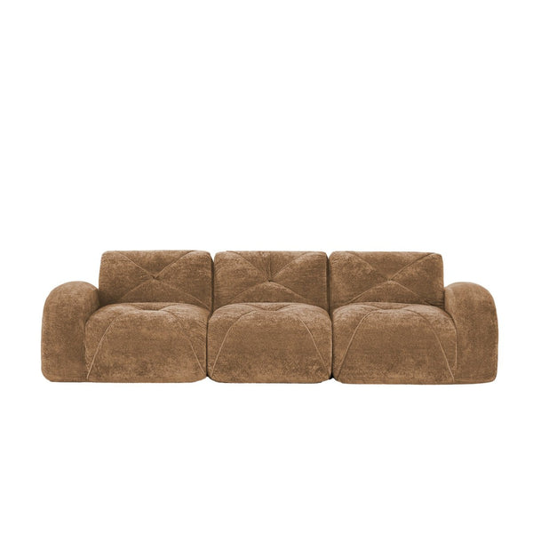 English Elm 110''boneless Velvet Modular Sectional Sofa Tufted Cloud Cushions for Living Rooms W714S01597