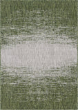 Unique Loom Outdoor Modern Ombre Machine Made Abstract Rug Green, Ivory 8' 0" x 11' 4"