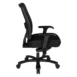 OSP Home Furnishings Big and Tall Ergonomic Office Chair with Lumbar Support Steel Base 400 Lb Capacity 75-A773-R107