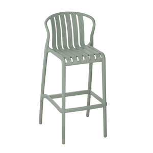 English Elm Outdoor Stackable Armless Barstools Set of 2 Uv Resistant Slat Back Patio Seating Green N780P199452G