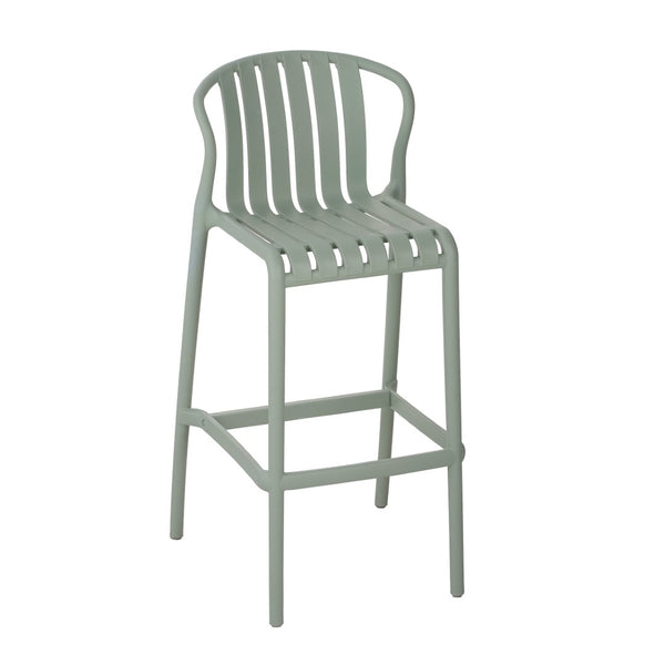 English Elm Outdoor Stackable Armless Barstools Set of 2 Uv Resistant Slat Back Patio Seating Green N780P199452G