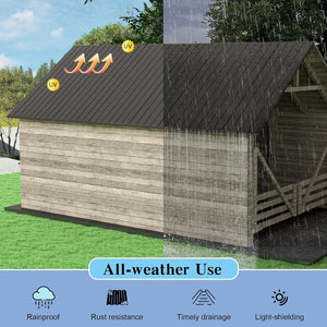 English Elm 20 Galvanized Steel Corrugated Roofing Panels Weatherproof Coverage for Sheds Pergolas Garages W1859P483713