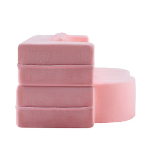 English Elm Queen Foldable Sofa Bed with Plush Chenille Cover, High-Density Foam Convertible Futon for Living Room Guest Room Bedroom Pink W1829P348205