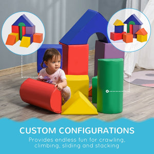 English Elm Soozier 11 Piece Soft Foam Toddler Climbing Block Playset for Active Indoor Play W2225P217357