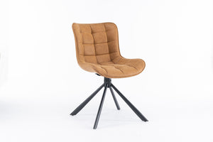 English Elm Mid-Century Modern Swivel Accent Chair Set Of 2 - Stylish, Durable Faux Leather Dining Chairs, Brown T3903P405996