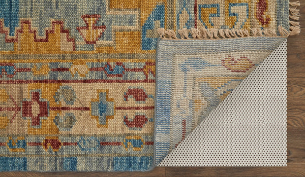 Feizy Rugs Fillmore Hand-knotted Wool Rug - Artisan-crafted Geometric Design With Rich Colors For Any Space Blue,Yellow,Red Wool Fil6944fblumltg00