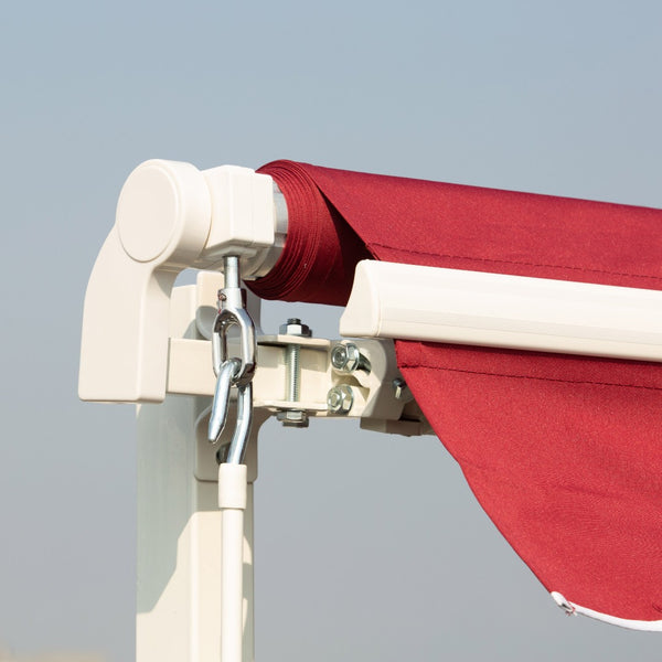 English Elm Outsunny 12' X 10' Retractable Patio Awning With Crank Handle - Uv & Water-Resistant Shade For Decks W2225P217467-GIGA