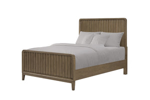 English Elm Full Elm Veneer Bed Peppercorn Finish – Modern Vertical Panel Headboard, Rounded Edges, Durable MDF Frame Light Brown 59.75 L x 43 W x 6 H B2699S00108