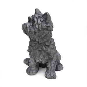 English Elm Christopher Knight Home® - CRICKET Terrier Cast Stone Garden Statue in Antique Gray Finish — Durable Outdoor Accent, 15"H 65285.00GRY