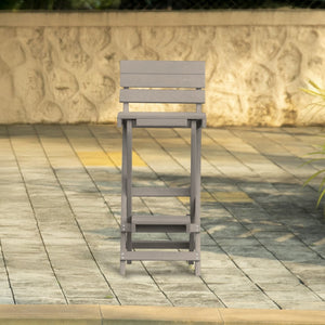 English Elm Harbor Point Recycled Hdpe Outdoor Folding Bar Stool Patio Deck All Season Seating Sand B2745P409655