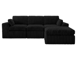 English Elm L Shaped Modular Corduroy Sectional Sofa Foam Coil Support Space Saving Living Room W1825P405161