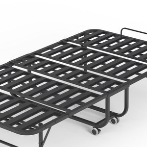 English Elm 75" Extra Long Folding Bed for Tall People with 5" Memory Foam, 450lb Steel Frame, Wheels, Portable Rollaway Comfort T2398P290413