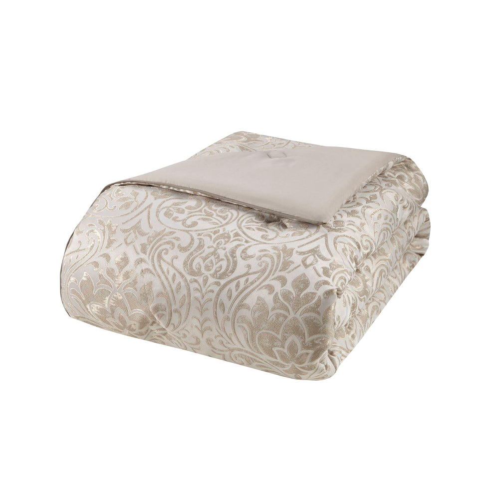 JLA Home Madison Park - 12 Jacquard Comforter Ensemble with Damask Metallic Accents, 12-Piece Hotel-Style Bedding Set Deluxe 90 L x 104 W x 1.5H MP10-7205
