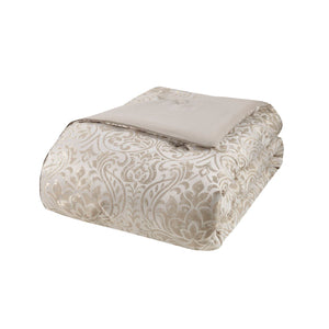 JLA Home Madison Park - 12 Jacquard Comforter Ensemble with Damask Metallic Accents, 12-Piece Hotel-Style Bedding Set Deluxe 90 L x 104 W x 1.5H MP10-7205
