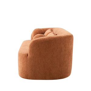 English Elm [new]86" Chenille Cloud Sofa Curved Legless 3-seater with Pocket Springs for Living Room Orange N723P404465G