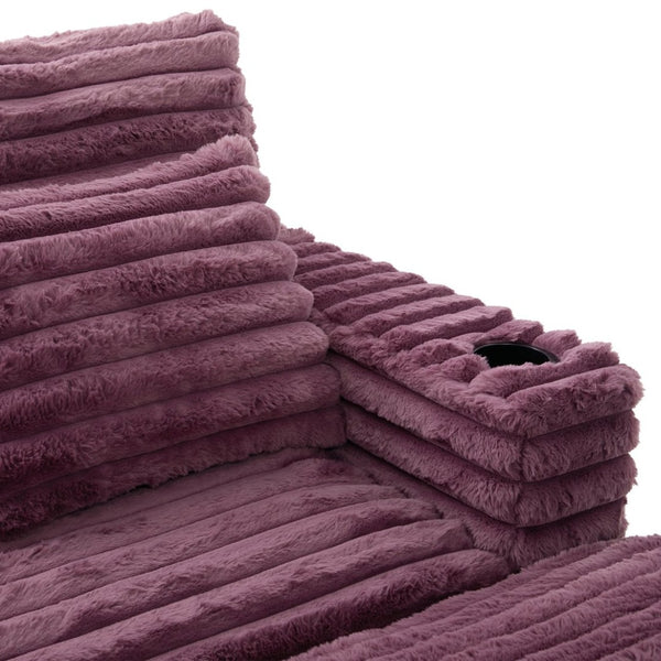 English Elm Oversized Double Chaise Lounge Sofa - Plush Cloud Couch With Usb Ports, Cup Holders & Pillows N719S002110J-GIGA