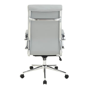 OSP Home Furnishings High Back Ergonomic Manager Chair with Antimicrobial Fabric Chrome Arms and Lumbar Support High Steel 920350C-R112