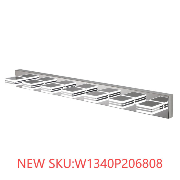 English Elm New 7-light Led Vanity Bar Sconce Stainless Steel Acrylic Shade Bathroom Mirror W1340142519
