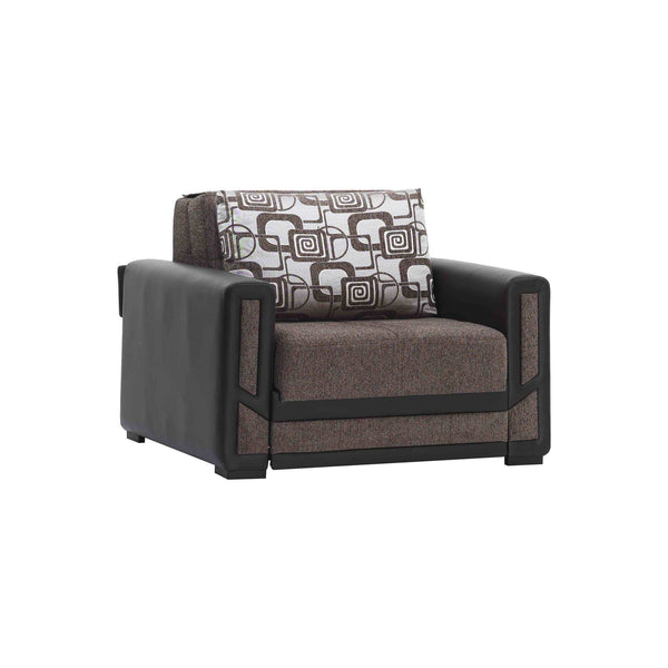 English Elm PrimeNest PulseCraftmax Upholstered Convertible Armchair with Storage, Chenille Comfort & Space-Saver Brown B030P286228