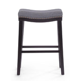 Christopher Knight Home® - Noble House - Rosalie Charcoal Fabric Saddle Stool - Set of 2