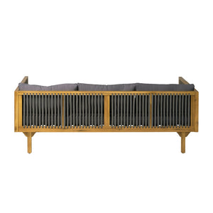 English Elm 2-piece Outdoor Acacia Patio Sofa Set with Rope Back and Round Coffee Table Dark Grey,Grey,Teak N770P354675A_N770P234486F