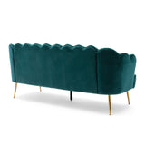 Christopher Knight Home® - Noble House - Reitz Modern Glam Velvet Channel Stitch 3 Seater Shell Sofa